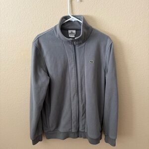 Lacoste Men's Zip-Up Gray Fleece Sweater